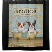 Boston Terrier Dog Badezimmer Duschvorhang (Vorderseite)