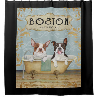 Boston Terrier Dog Badezimmer Duschvorhang