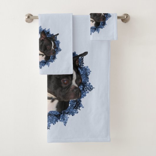 Boston Terrier Dog Badhandtuch Set (Insitu)