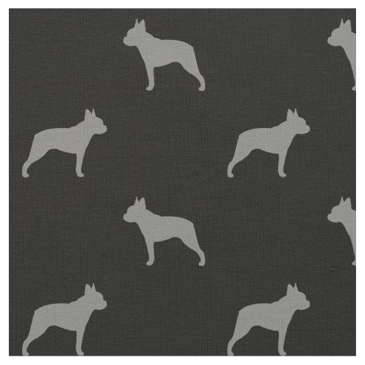 Boston Terrier Dog Breed Silhouetten Muster Stoff (Nahaufnahme)