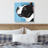 Boston Terrier Dog Canvas Prints Leinwanddruck (Insitu (Schlafzimmer))