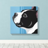 Boston Terrier Dog Canvas Prints Leinwanddruck (Insitu (Holzboden))