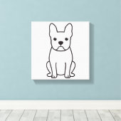 Boston Terrier Dog Cartoon Leinwanddruck (Insitu (Holzboden))