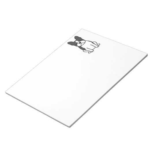 Boston Terrier Dog Cartoon Notizblock (angewinkelt)