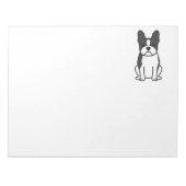 Boston Terrier Dog Cartoon Notizblock (Vorderseite)