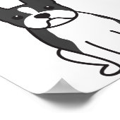 Boston Terrier Dog Cartoon Poster (Ecke)