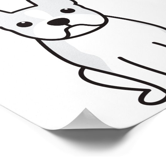 Boston Terrier Dog Cartoon Poster (Ecke)