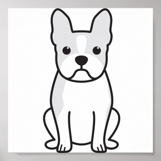 Boston Terrier Dog Cartoon Poster (Vorne)