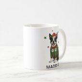 Boston Terrier Dog Christmas Sweater Kaffeetasse (VorderseiteRechts)