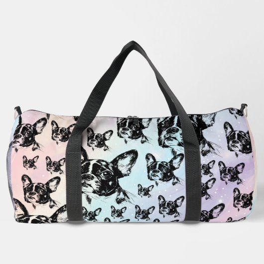Boston Terrier Dog Design Duffle Bag (Rückseite)