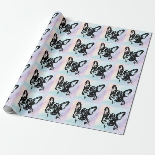 Boston Terrier Dog Design Geschenkpapier (Ungerollt)