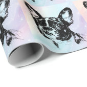 Boston Terrier Dog Design Geschenkpapier (Rolleneckpunkt)