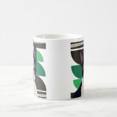 Boston Terrier Dog - Dunkle grüne Geometrie Kaffeetasse (Mittel)