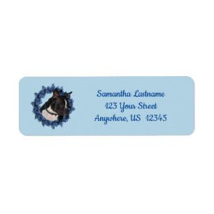 Boston Terrier Dog Floral Wreath Adresse