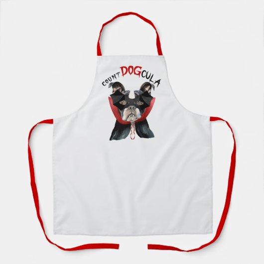 Boston Terrier Dog Funny Halloween Vampire Schürze (Vorderseite)