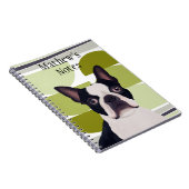Boston Terrier Dog - Green Geometric Notizblock (Rechte Seite)