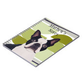 Boston Terrier Dog - Green Geometric Notizblock (Linke Seite)