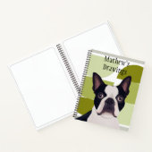 Boston Terrier Dog - Green Geometric Notizblock (Innenseite)