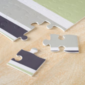 Boston Terrier Dog - Green Geometric Puzzle (Seite)