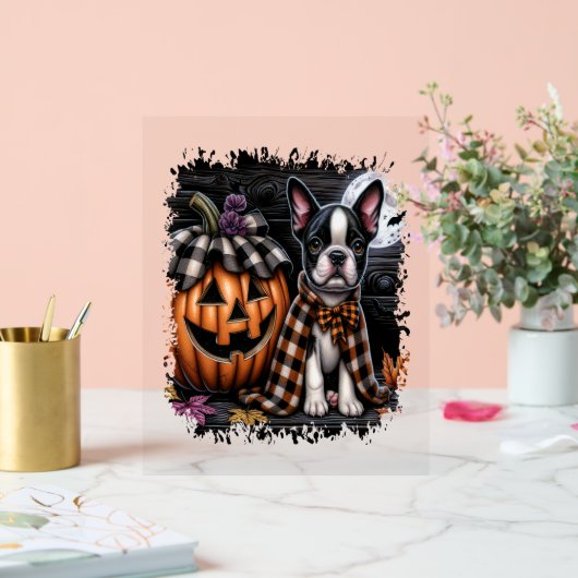 Boston Terrier Dog Halloween Acrylschild (Hochzeit)