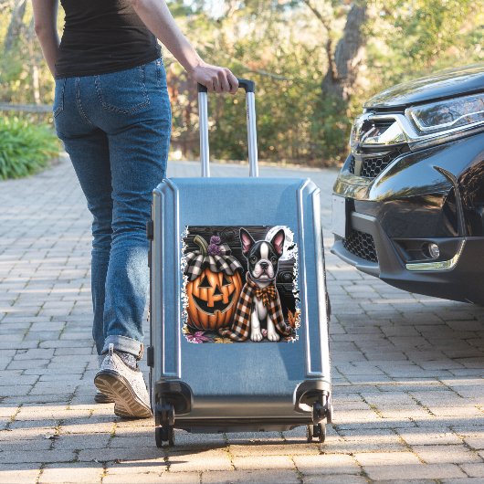 Boston Terrier Dog Halloween Aufkleber (Koffer Insitu)