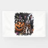 Boston Terrier Dog Halloween Banner (Horizontal)