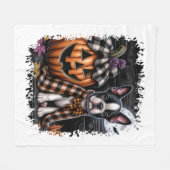 Boston Terrier Dog Halloween Fleecedecke (Vorderseite (Horizontal))