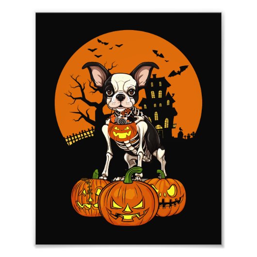 Boston Terrier Dog Halloween Fotodruck (Vorne)