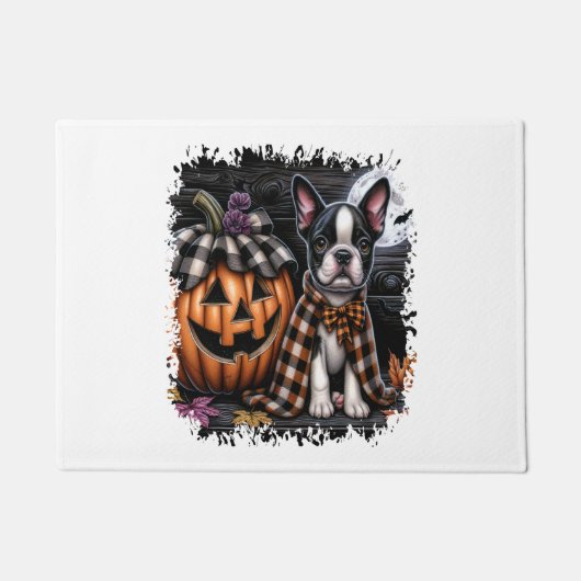 Boston Terrier Dog Halloween Fußmatte (Vorderseite)