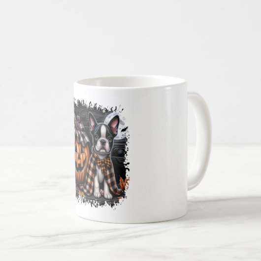 Boston Terrier Dog Halloween Kaffeetasse (VorderseiteRechts)