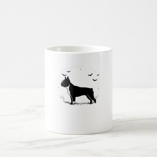 Boston Terrier Dog - Halloween Moon Silhouette Ove Kaffeetasse (Mittel)