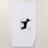 Boston Terrier Dog - Halloween Moon Silhouette Ove Strandtuch (Vorderseite)