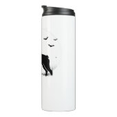 Boston Terrier Dog - Halloween Moon Silhouette Ove Thermosbecher (Nach rechts gedreht)