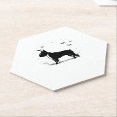 Boston Terrier Dog � Halloween Moon Silhouette Ove Untersetzer (angewinkelt)