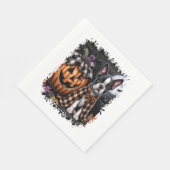 Boston Terrier Dog Halloween Serviette (Ecke)