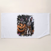 Boston Terrier Dog Halloween Strandtuch (Vorderseite)
