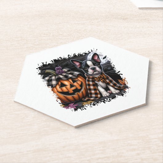 Boston Terrier Dog Halloween Untersetzer (angewinkelt)