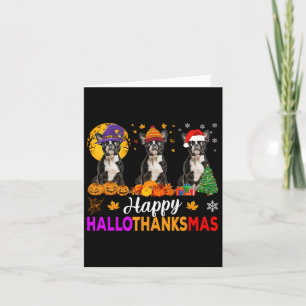 Boston Terrier Dog Halloween Weihnachtsdank Karte