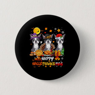 Boston Terrier Dog Happy Halloween Erntedank Ch Button