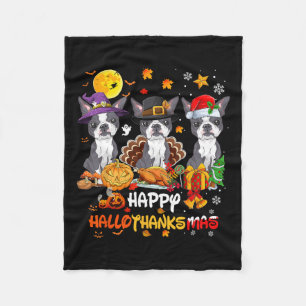 Boston Terrier Dog Happy Halloween Erntedank Ch Fleecedecke