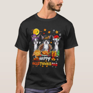 Boston Terrier Dog Happy Halloween Erntedank Ch T-Shirt