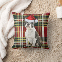 Boston Terrier Dog Holiday Kariert Weihnachten
