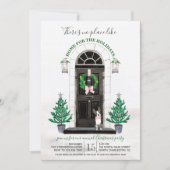 Boston Terrier Dog Holiday Weihnachts-Party Einladung (Vorderseite)