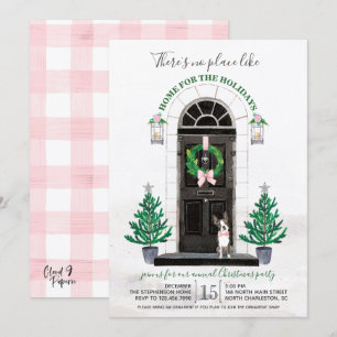 Boston Terrier Dog Holiday Weihnachts-Party Einladung