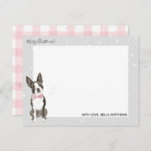 Boston Terrier Dog Holiday Weihnachtsgeschichten Mitteilungskarte (Vorne/Hinten)