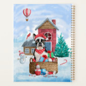 Boston Terrier Dog im Schnee Weihnachtshundehaus Planer (Rückseite)