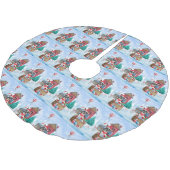 Boston Terrier Dog im Schnee Weihnachtshundehaus Polyester Weihnachtsbaumdecke (Schrägansicht)