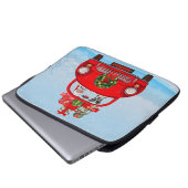 Boston Terrier Dog in Auto mit dem Weihnachtsmann Laptopschutzhülle (Vorne Knopf)