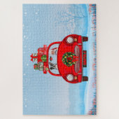 Boston Terrier Dog in Auto mit dem Weihnachtsmann Puzzle (Vertikal)