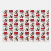 Boston Terrier Dog in Holiday Gift Bag Geschenkpapier Set (Vorderseite 2)